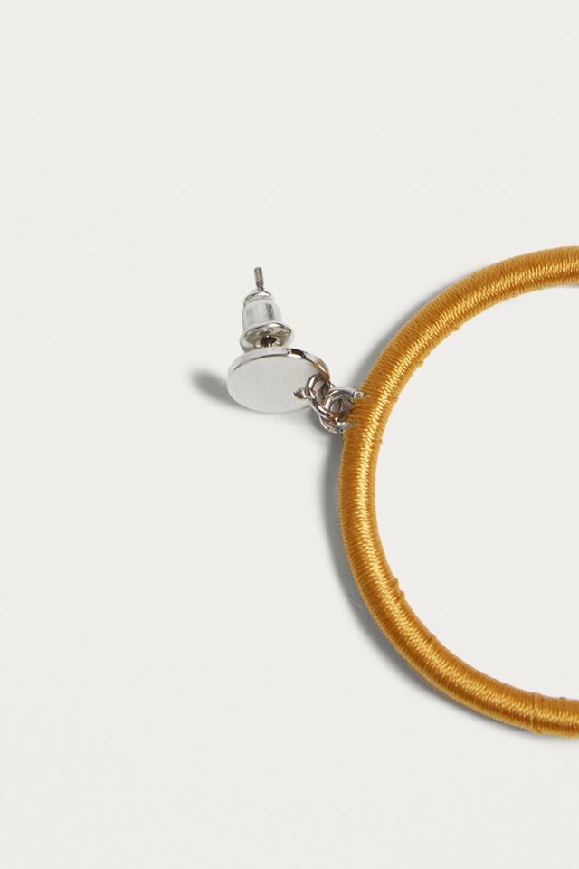 Wrapped Tassel Gold Hoop Earring #2