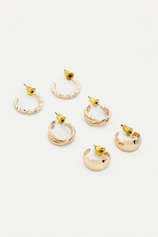 Textured Hoop Earrings Pack #1