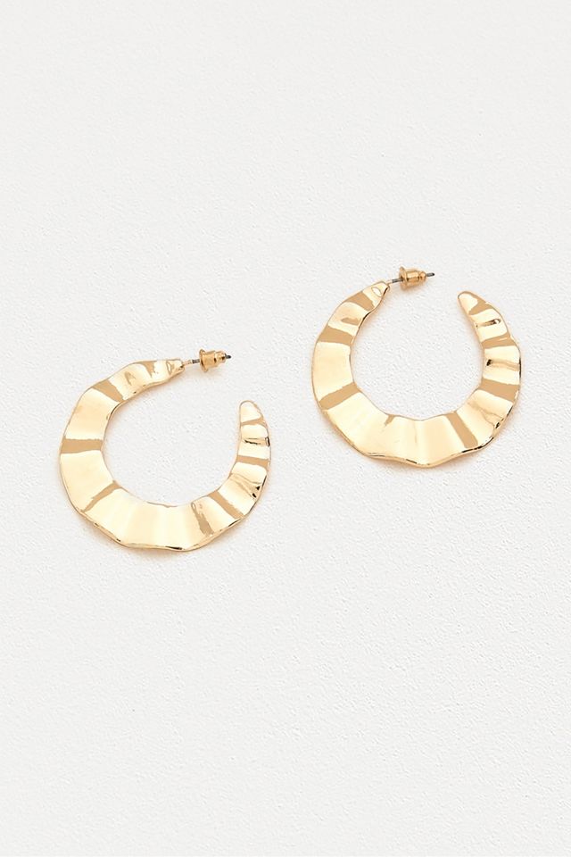 Wave Textured Hoop Earrings #1