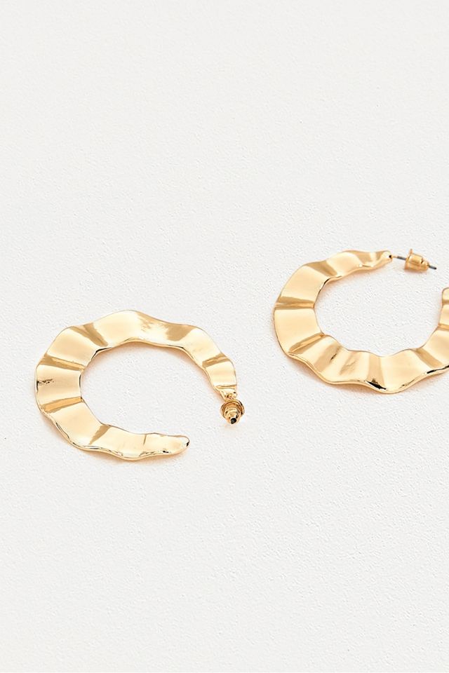 Wave Textured Hoop Earrings #2