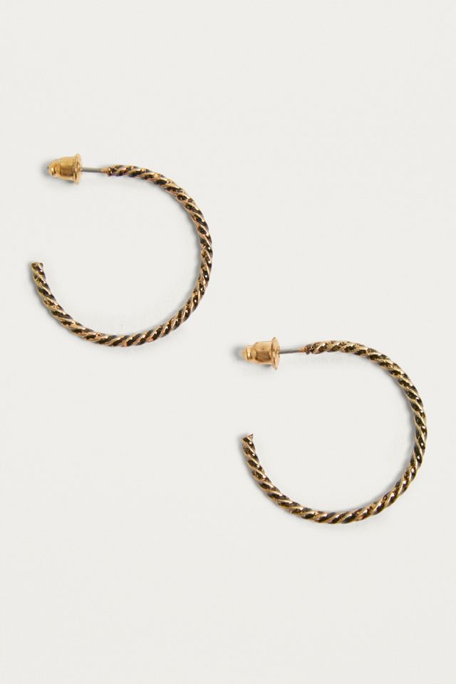 Vintage Inspired Twisted Rope Hoop Earrings #1
