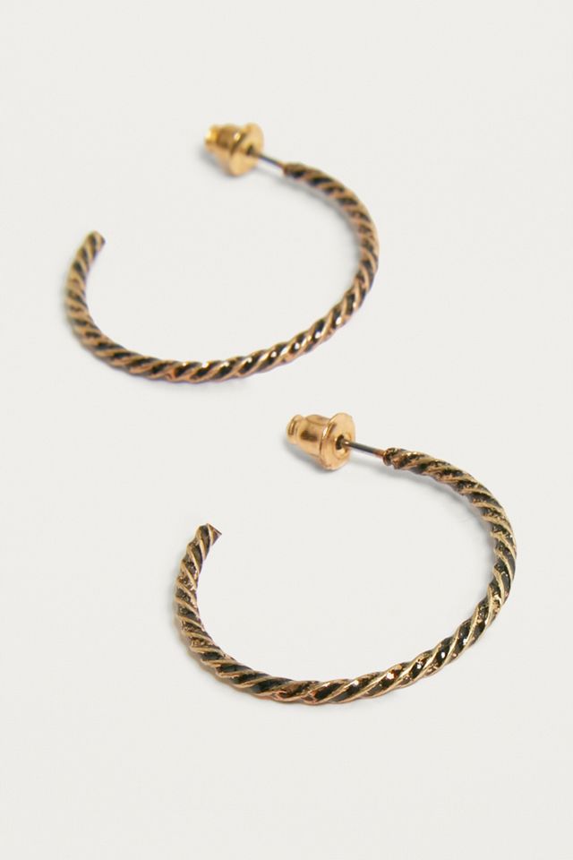 Vintage Inspired Twisted Rope Hoop Earrings #2