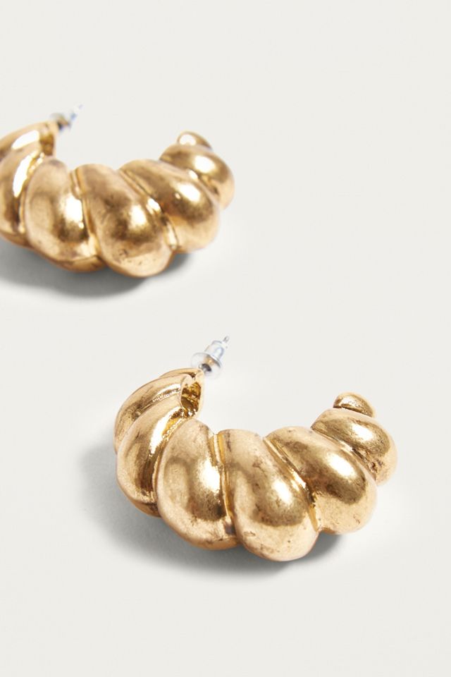 Vintage Inspired Chunky Twisted Open Hoop Earrings #2