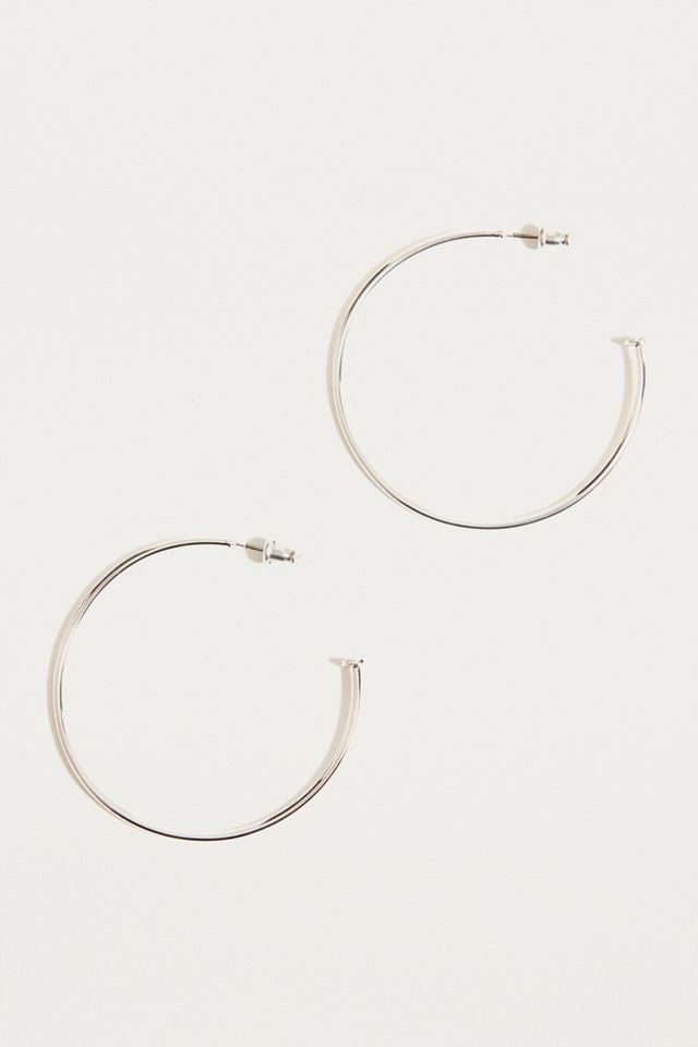 Sterling Silver Large Open Hoop Earrings  #1