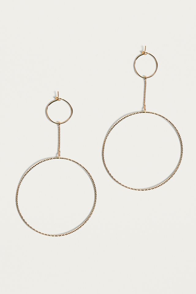 Fine Textured Circle Drop Earrings  #1