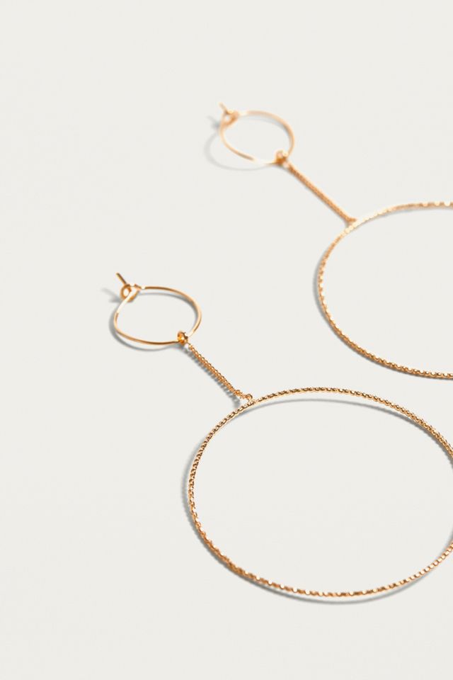 Fine Textured Circle Drop Earrings  #2