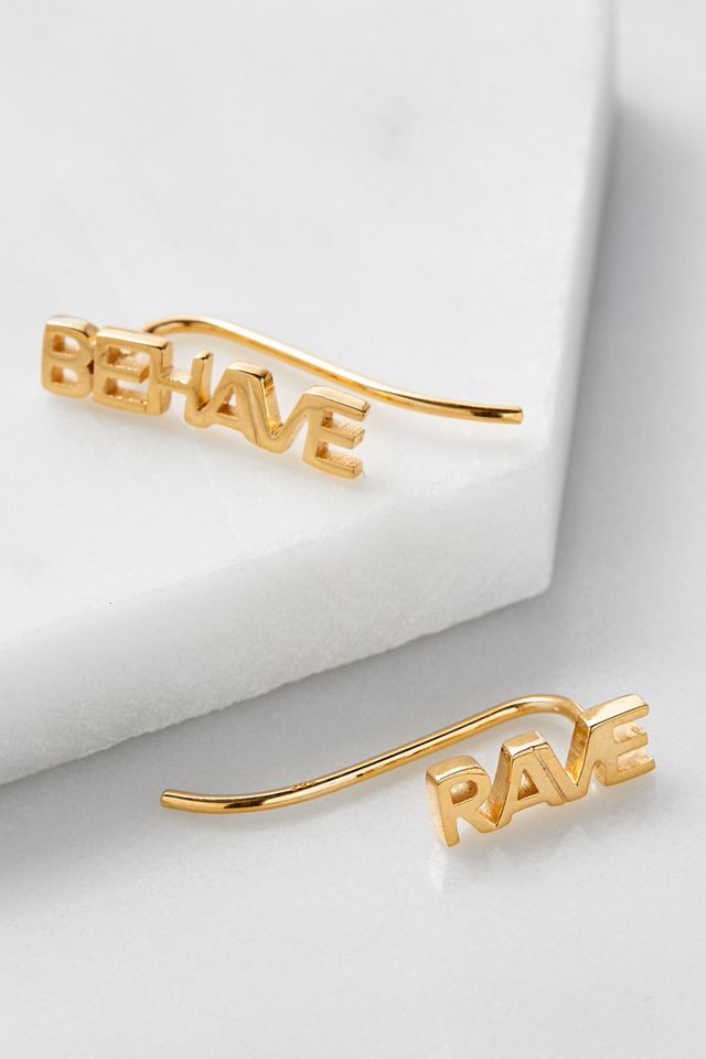 Rachel Jackson London – Goldene Ohrringe „Rave Behave" im Raupen-Design  #1