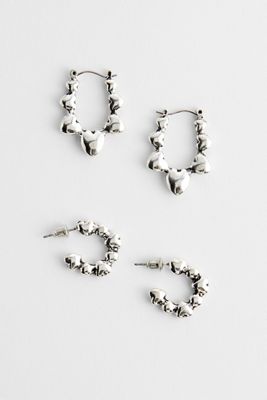 Silence + Noise Heart Hoop Earrings 2-Pack