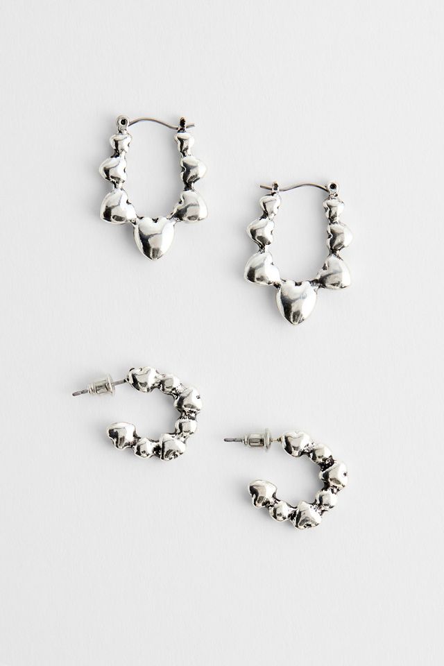 Silence + Noise Heart Hoop Earrings 2-Pack #1