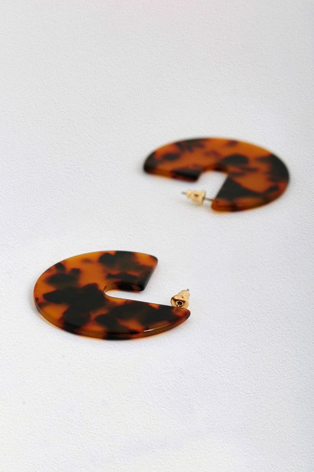 Tortoise Statement Hoop Earrings #1
