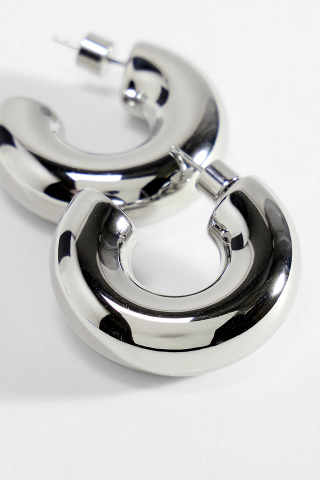 Boucles d'oreilles créoles épaisses argentées UO #2