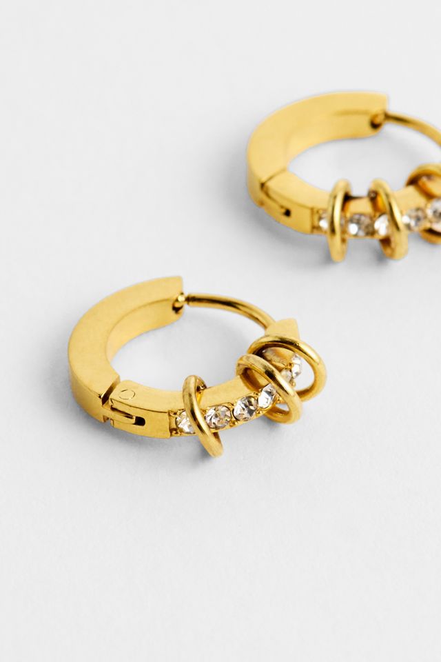 UO Gold Jewel Spiral Hoop Earrings #2