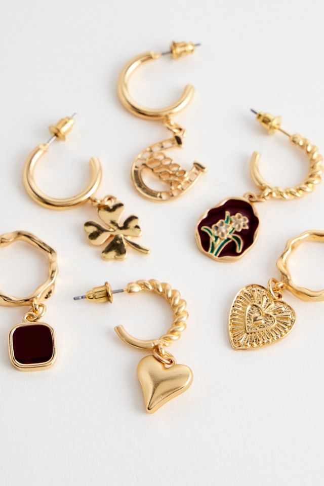 UO Mixed Charm Hoop Earrings 6-Pack #1