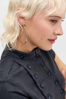 Silence + Noise XL Etched Hoop Earrings