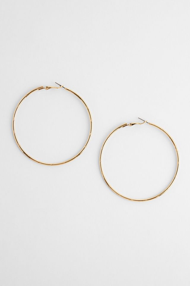 Boucles d'oreilles créoles XL gravées Silence + Noise #1