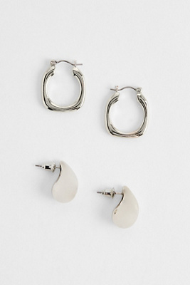 Boucles d'oreilles créoles en forme de larme Lot de 2 en taille: TAILLE UNIQUE - Silence + Noise - Modalova