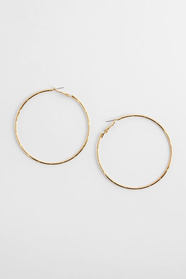 Boucles d'oreilles créoles gravées XL Silence + Noise