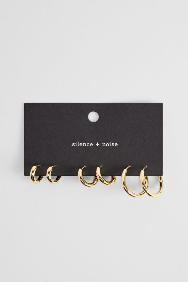 Paquete de 3 Aretes de Aro Túnel Silence + Noise #1