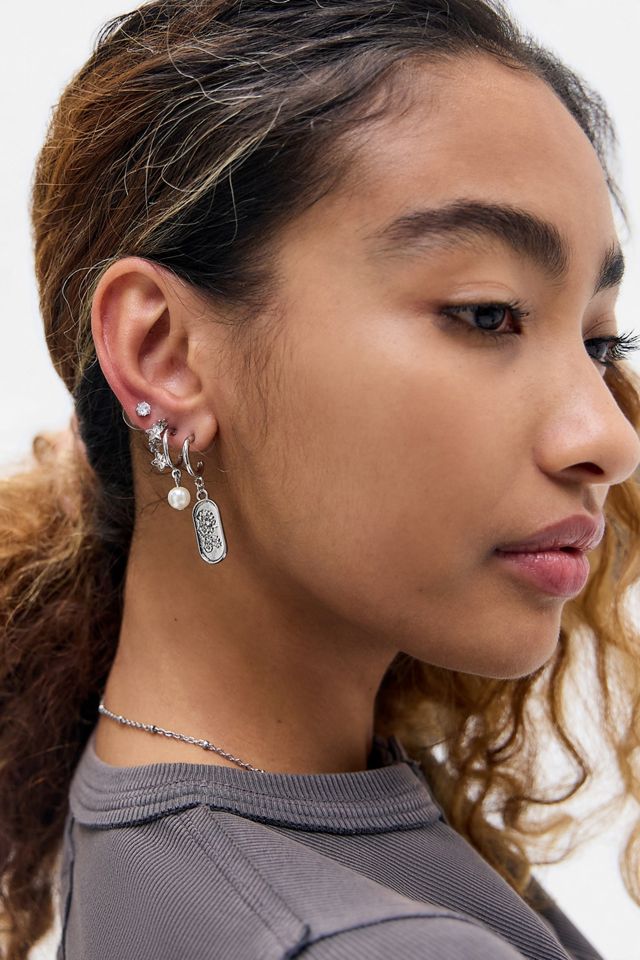 Silence + Noise Rose & Cross Stacking Earrings 10-Pack #3