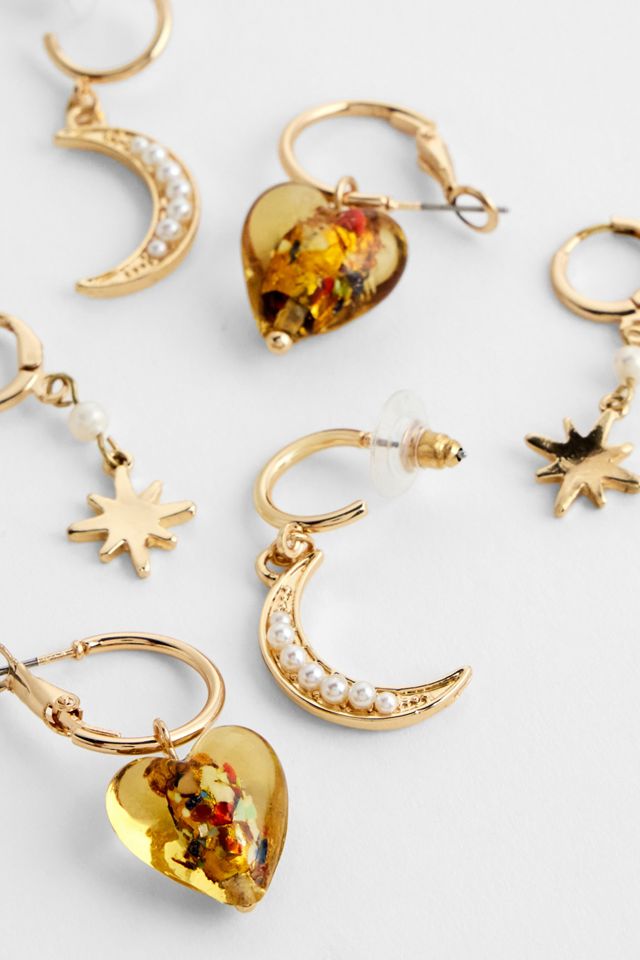 Lot de 3 boucles d'oreilles Amber Moon Silence + Noise #1