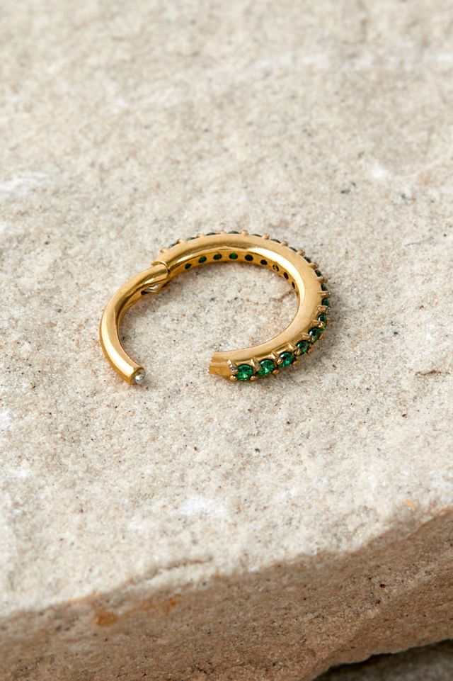 Orelia London Pave Metal Clicker Hoop Earring #1