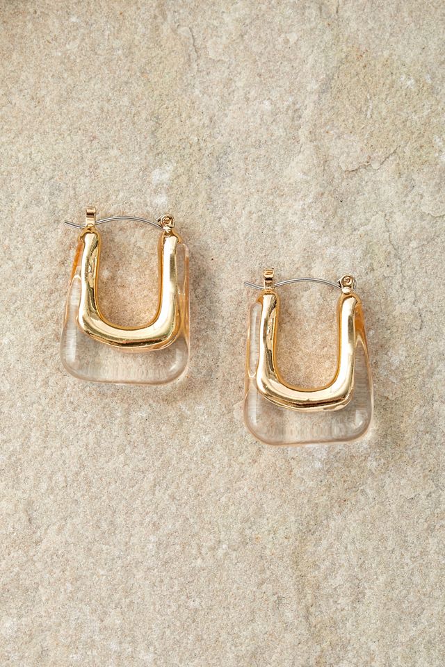 Silence + Noise Resin Square Hoop Earrings #1