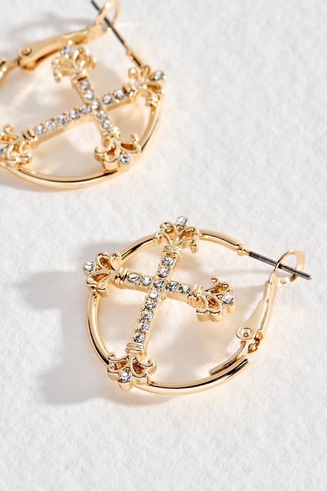 Boucles d'oreilles créoles UO Gold Cross #1