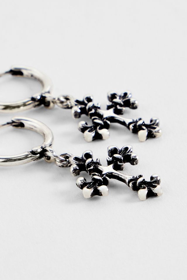 Silence + Noise Ornate Cross Hoop Earrings #2
