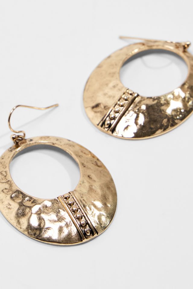 Silence + Noise Hammered Circle Hoop Earrings #2