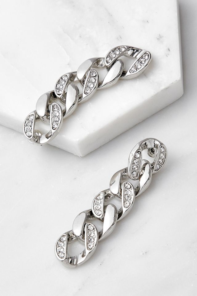 Chain Pave Drop Earrings #1
