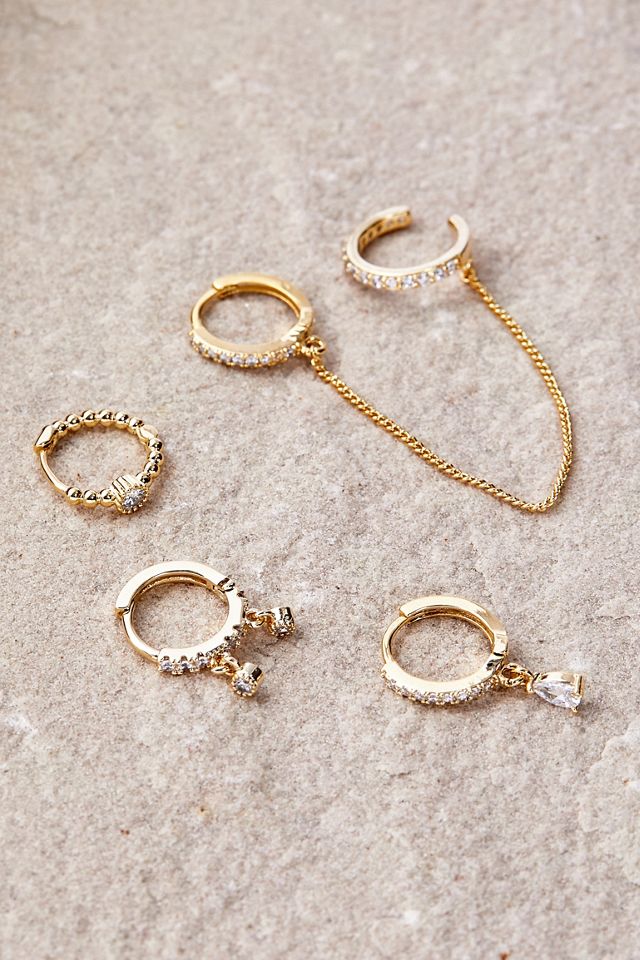 Bijoux De Mimi Crystal Huggie Stacker Set Urban Outfitters UK