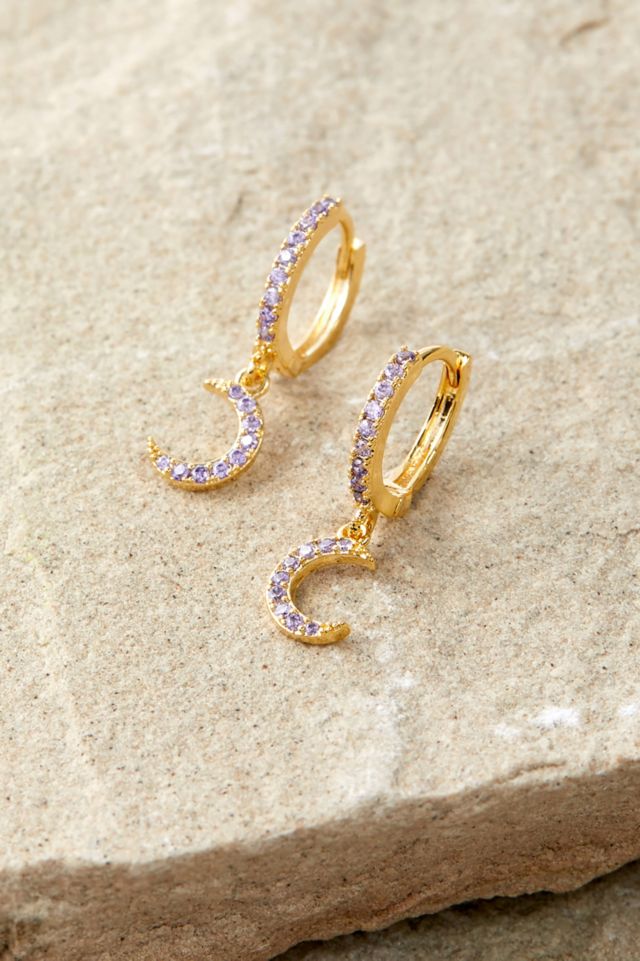 Bijoux De Mimi Angelica Purple Huggie Hoop Earrings | Urban Outfitters UK