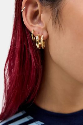 Set da 3 Orecchini a Cerchio Intrecciati UO