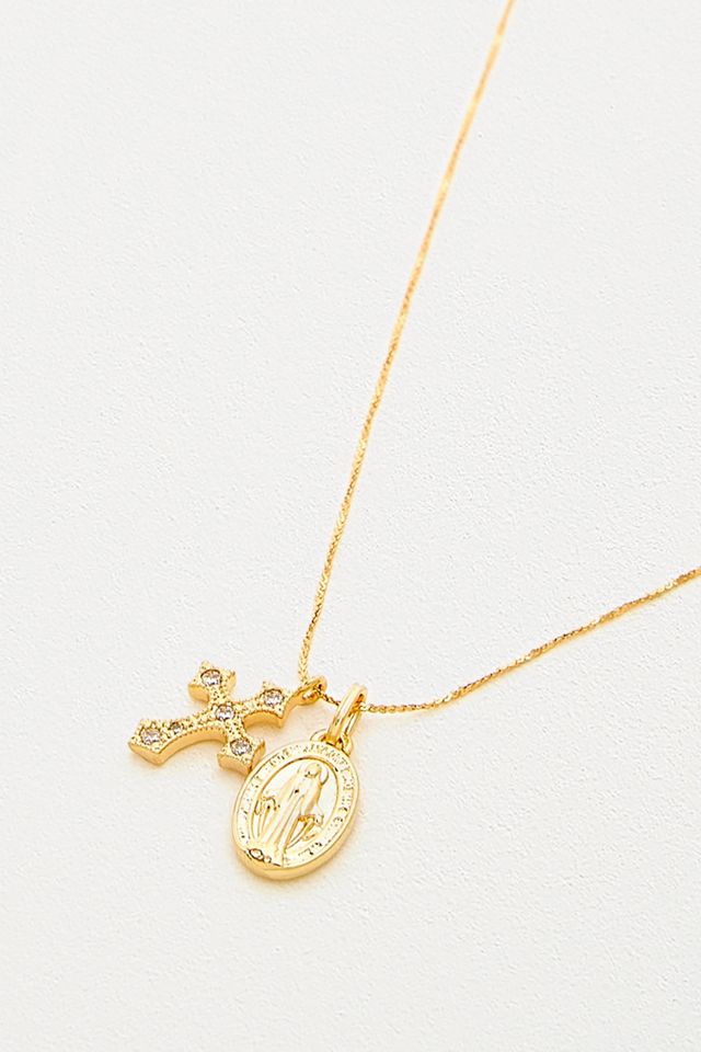 Cinco y dos joyas Celeste Collar de encanto chapado en oro #1