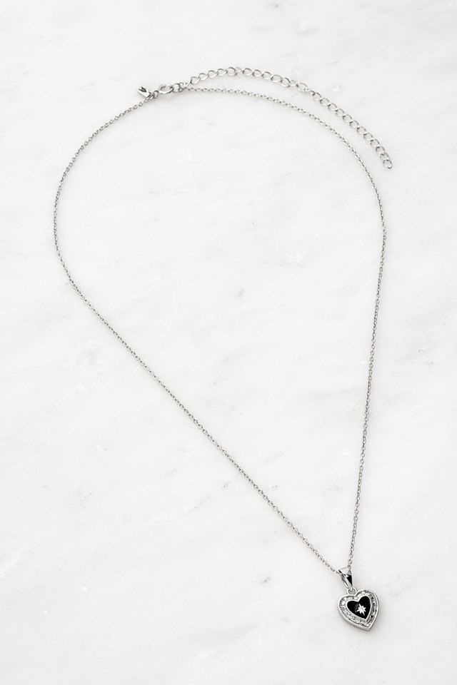 Regal Rose Black Heart Pendant Necklace REGALROSE Enamel Solemn