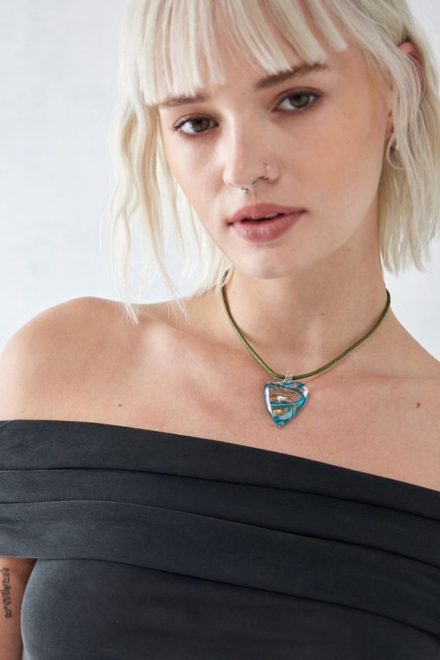 Collier de cœur en cordon marbré Silence + Noise #1