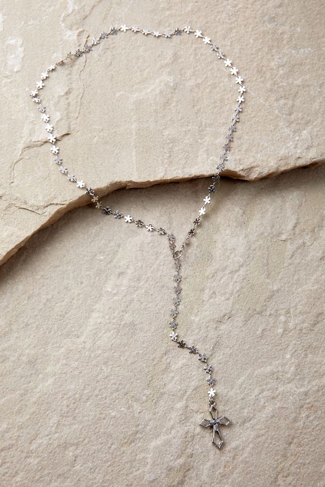 Collana Lariat con Croce Floreale Silence + Noise #2