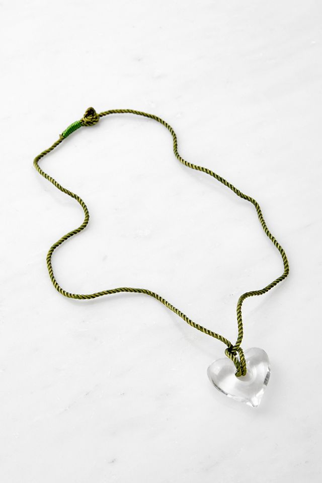 Clear Heart Pendant Necklace Urban Outfitters UK