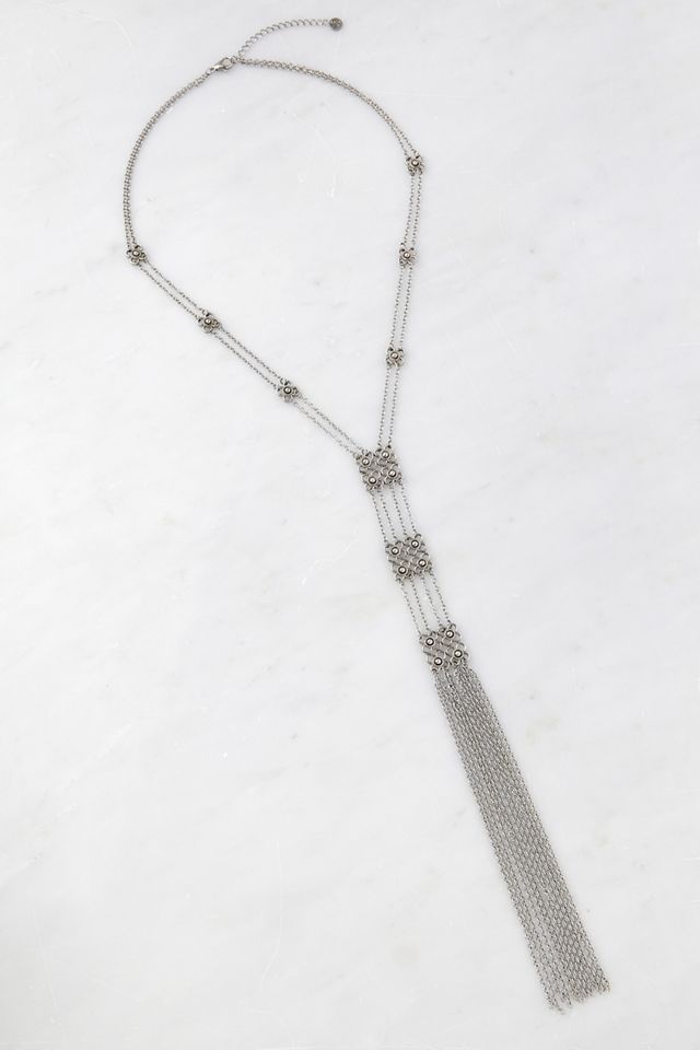 Statement Floral Lariat Necklace Urban Outfitters UK