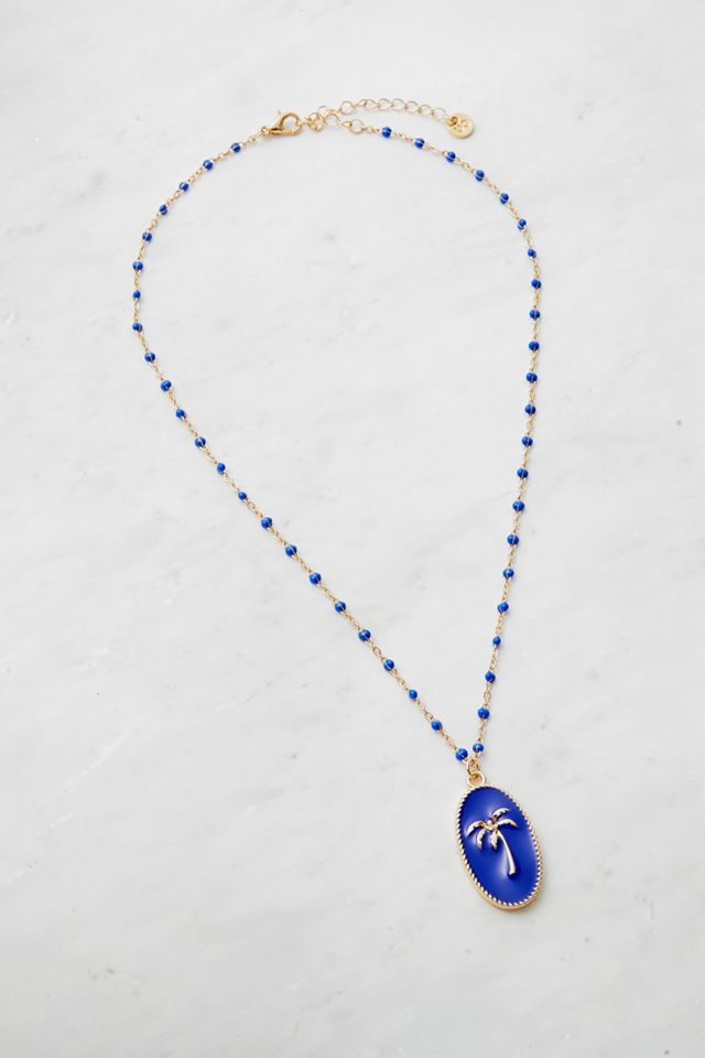 Collier en perles à pendentif palmier #1
