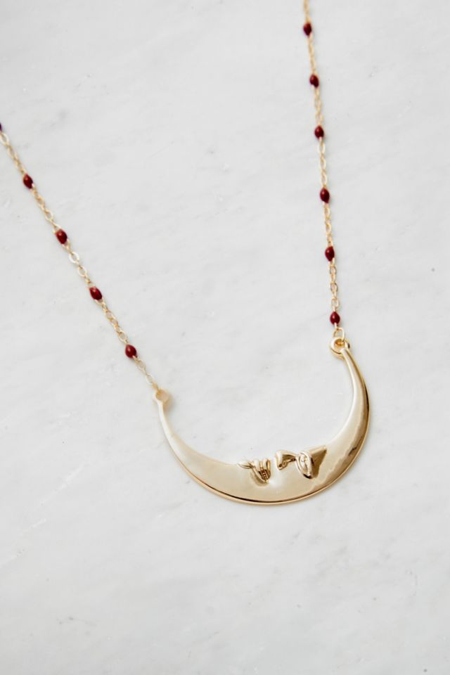 Beaded hot sale crescent necklace