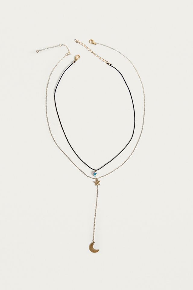 Crystal Celestial Choker and Lariat Necklace Set #1