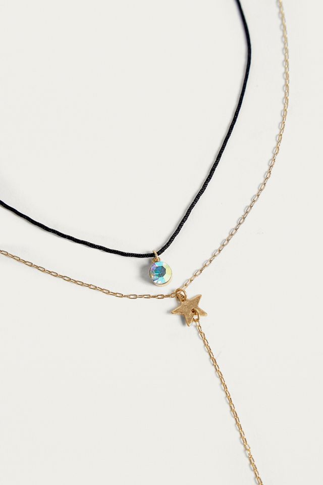 Crystal Celestial Choker and Lariat Necklace Set #2