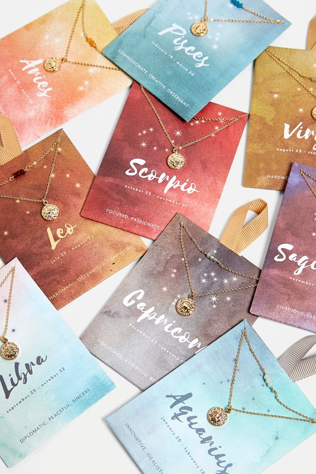 Aries Zodiac Sign Gold Necklace #3