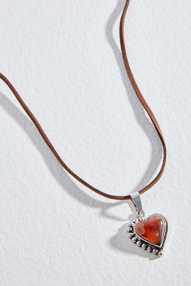 Silence + Noise Brown Heart Cord Choker #2
