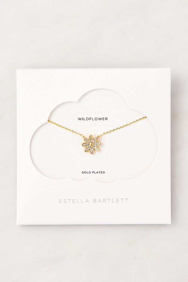 Estella Bartlett Daisy Wildflower CZ Pendant Necklace | Urban Outfitters UK