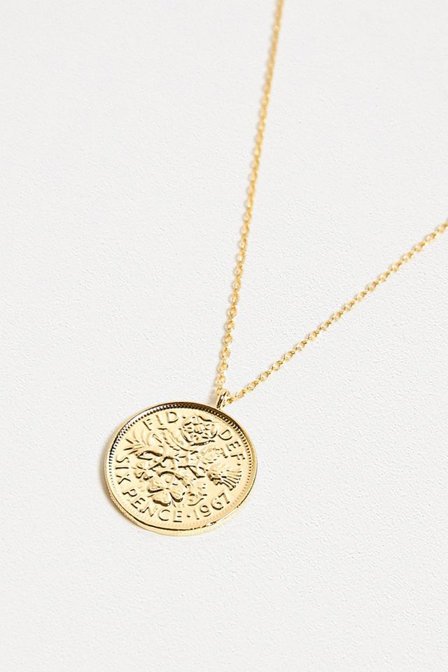 Estella Bartlett Lucky Sixpence Gold-Plated Necklace #1
