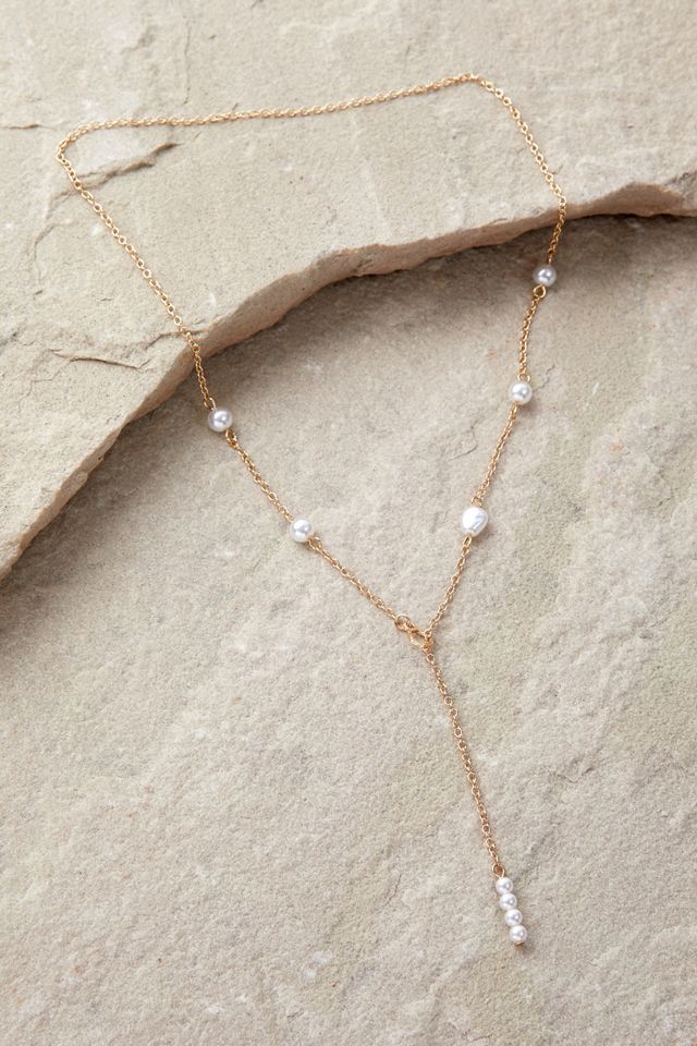 Silence + Noise Delicate Faux Pearl Lariat Necklace  #2