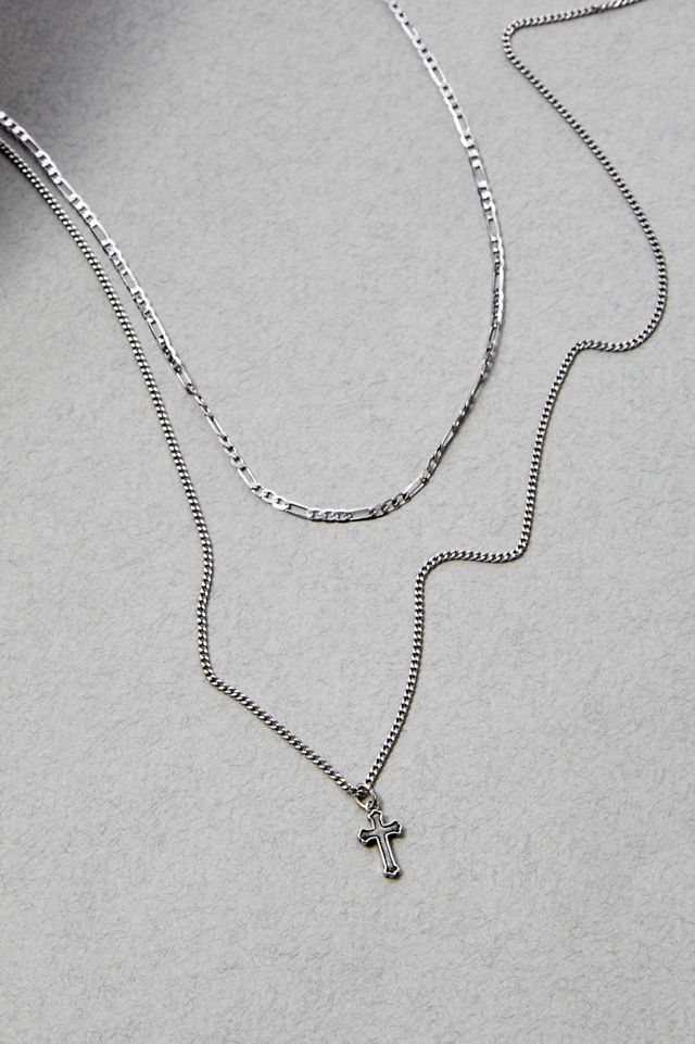 Collar de Cruz de Doble Capa Chapado Silence + Noise #2