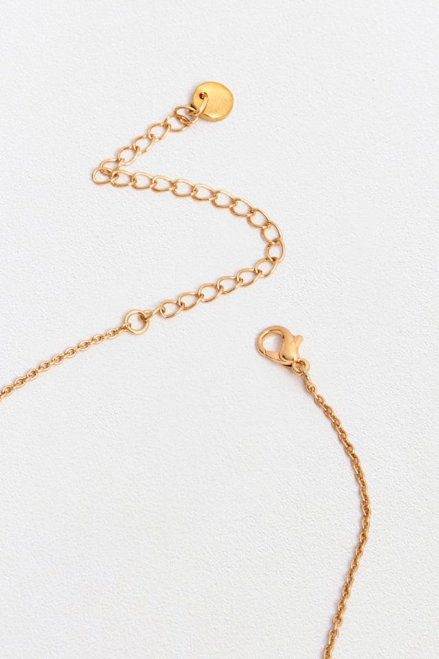 Collier avec pendentif à pierre semi-précieuse recouvert de métal doré #2